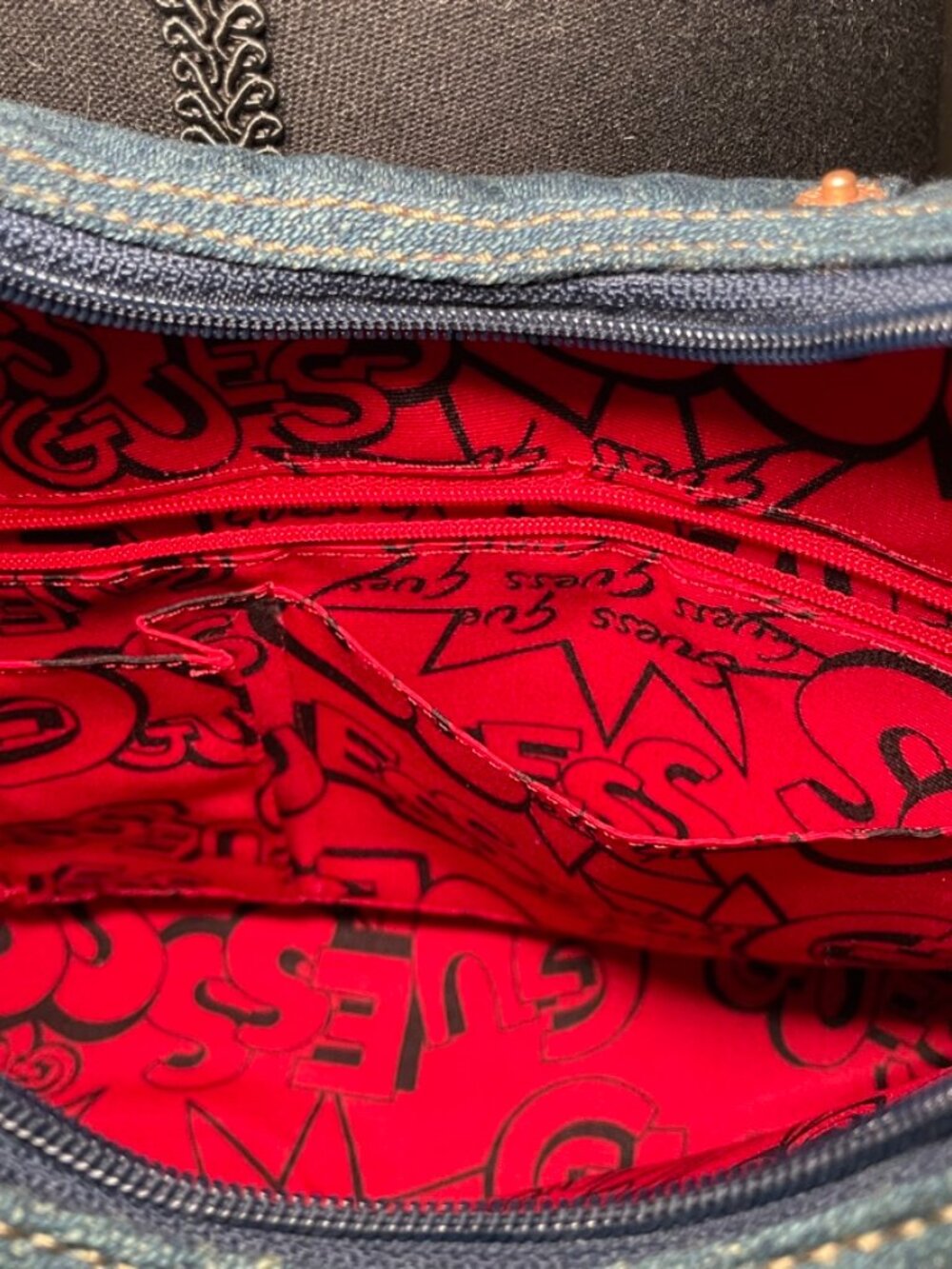 GUESS Vintage Y2K denim double-zip shoulder bag - Picture 8 of 8